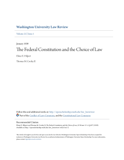The Federal Constitution and the Choice of Law