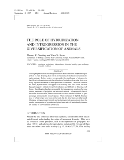 role for hybridization and introgression