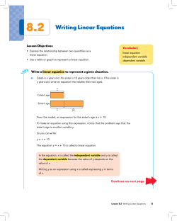 8.2 Writing Linear Equations