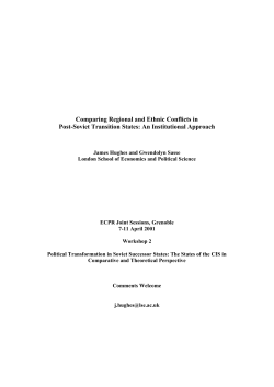 Comparing Regional and Ethnic Conflicts in Post