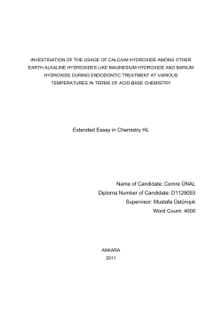 INVESTIGATION OF THE USAGE OF CALCIUM HYDROXIDE
