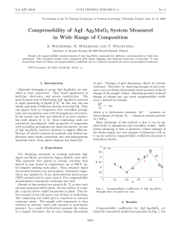 Compressibility of AgI&ndash;Ag2MoO4 System Measured in Wide Range