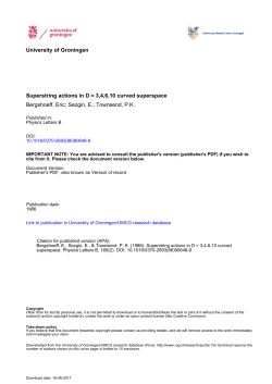University of Groningen Superstring actions in D = 3,4,6,10