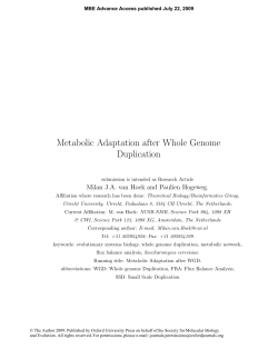 Metabolic Adaptation after Whole Genome Duplication