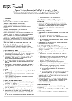 Rules of the Co-operative