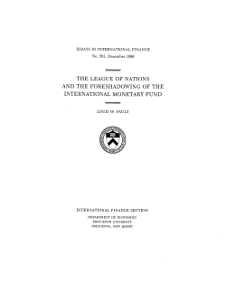 The League of Nations and the Foreshadowing of the International