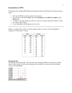 Introduction to SPSS