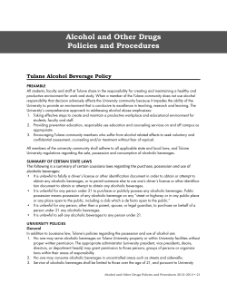 Alcohol and Other Drugs Policies and Procedures