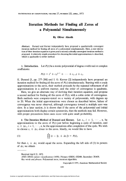Iteration Methods for Finding all Zeros of a Polynomial Simultaneously