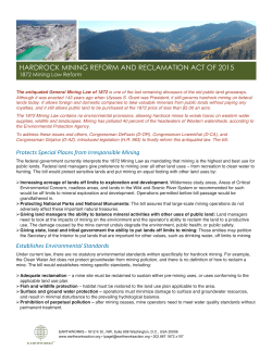 hardrock mining reform and reclamation act of 2015