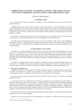 corruption control in criminal justice: the madagascar situation