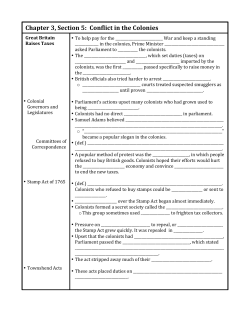 3.5 Notes - Conflict in the Colonies