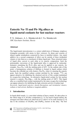 Eutectic Na&ndash;Tl and Pb&ndash;Mg alloys as liquid-metal
