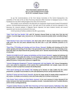 rock processing laboratory - Geological Survey of India