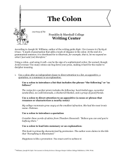 The Colon - FandM.edu