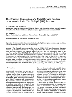The chemical composition of a metal/ceramic interface on