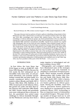 Hunter-Gatherer Land Use Patterns in Later Stone Age East Africa