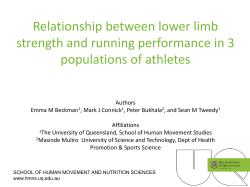 Relationship between lower limb extensor strength and running