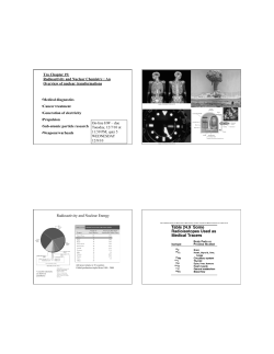 Radioactivity in Medicine and other applications