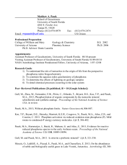 Matthew A. Pasek School of Geosciences University of South Florida