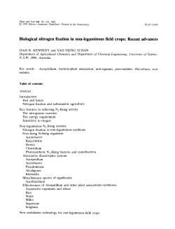Biological nitrogen fixation in non-leguminous field crops