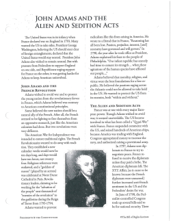 john adams and the alien and sedition acts