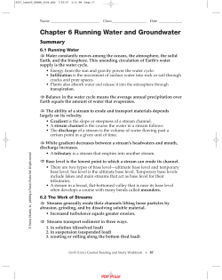 Chapter 6 Running Water and Groundwater