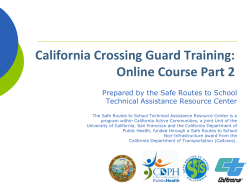 California Crossing Guard Training: Online Course Part 2