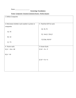 Name Factoring: Vocabulary Prime, Composite, Greatest Common