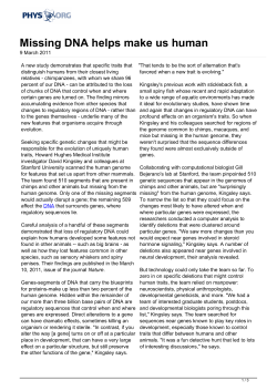 Missing DNA helps make us human