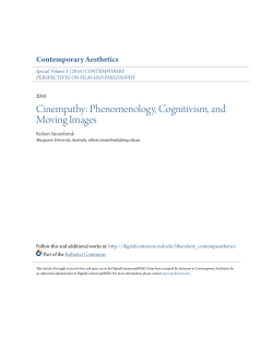 Cinempathy: Phenomenology, Cognitivism, and Moving Images