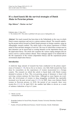 It`s a hard knock life the survival strategies of Dutch