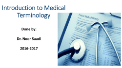 Introduction to Medical Terminology