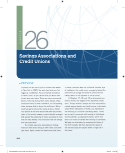 Chapter 26: Savings Associations and Credit Unions