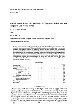 Cotton seeds from the Neolithic in Egyptian Nubia and the origin of