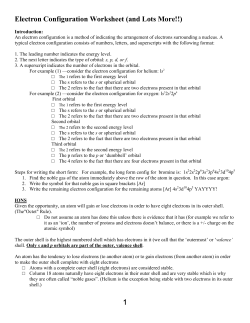 Electron Configuration Worksheet (and Lots More