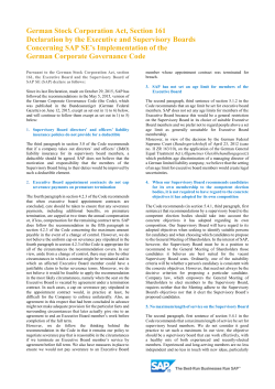 German Stock Corporation Act, Section 161 Declaration by the