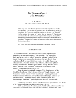 Did Qumran Expect Two Messiahs? - Institute for Biblical Research