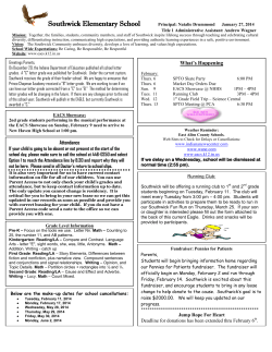 Southwick Elementary School Principal: Teresa Gremaux Aug