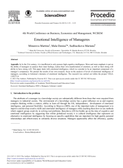 Emotional Intelligence of Manageres