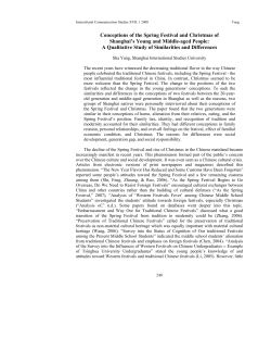 Conceptions of the Spring Festival and Christmas of Shanghai`s