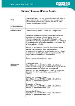 Summary Delegated Powers Report
