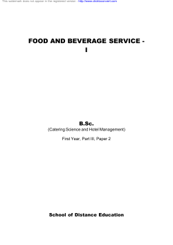 food and beverage service - Bharathiar University(Older Version