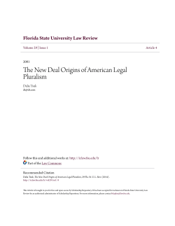 The New Deal Origins of American Legal Pluralism