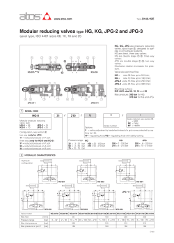 Modular reducing valves type HG, KG, JPG-2 and JPG-3