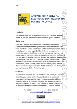 Applying for a CL@ve Pin. Electronic Identication PIN for the Tax Office