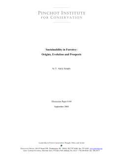 Sustainability in Forestry - Pinchot Institute for Conservation