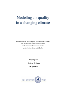 Modeling air quality in a changing climate - diss.fu-berlin.de