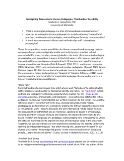 Paper Summary - Werklund School of Education