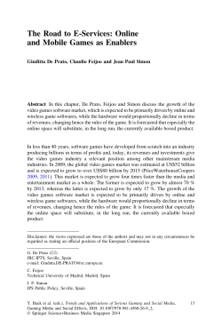 The Road to E-Services: Online and Mobile Games as